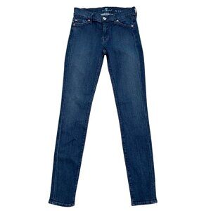 7 For All Mankind Women's Slim Illusion High Waist Skinny in Twilight Blue